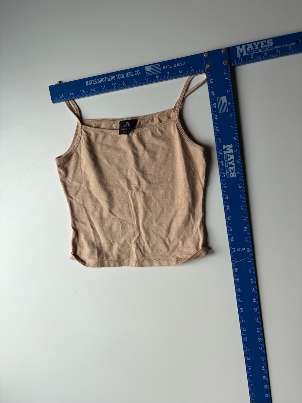 Beige Ribbed Spaghetti Strap Tank - Picture 4 of 4